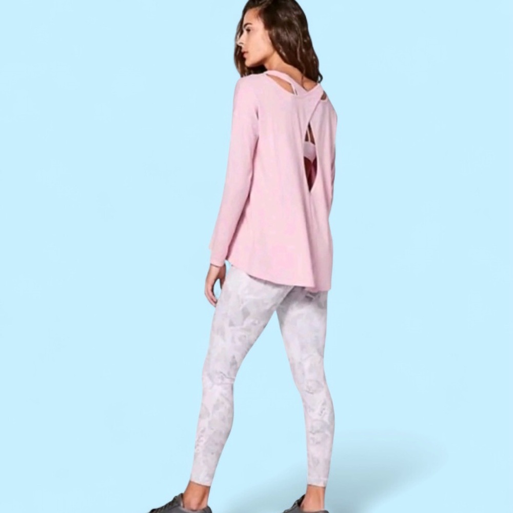 Pink Lululemon Back It Up Cut-Out Athletic/Yoga Top - Picture 12 of 14
